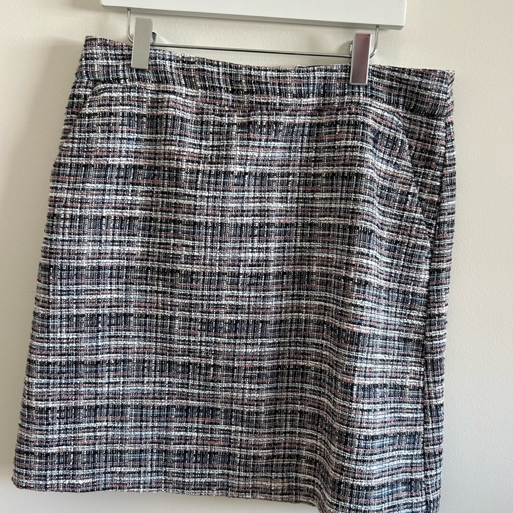 LOFT Blue and Pink A-Line Skirt Work